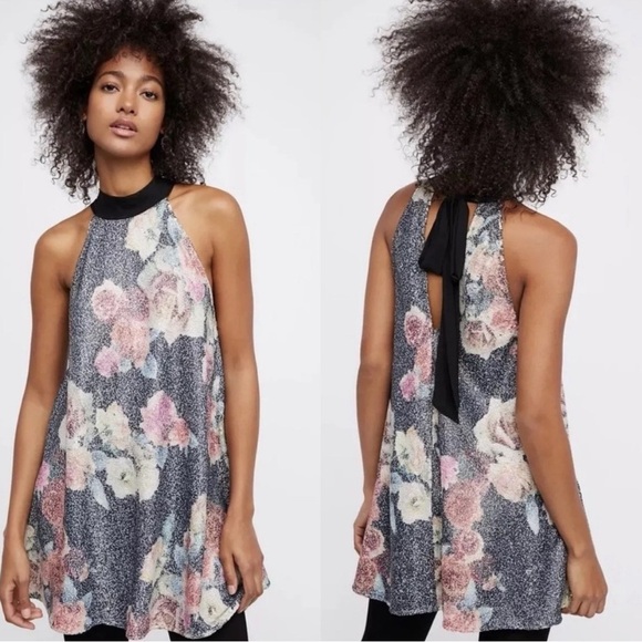Xs free people pow wow sequin halter dress - Picture 1 of 7